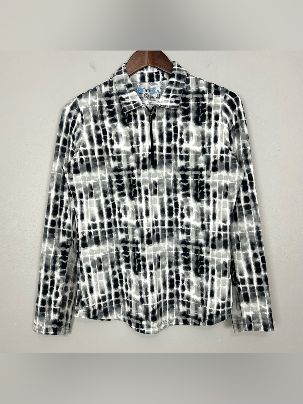Ibkul Abstract Printed Quarter-Zip Pullover Women’s Size M Outdoor Lightweight